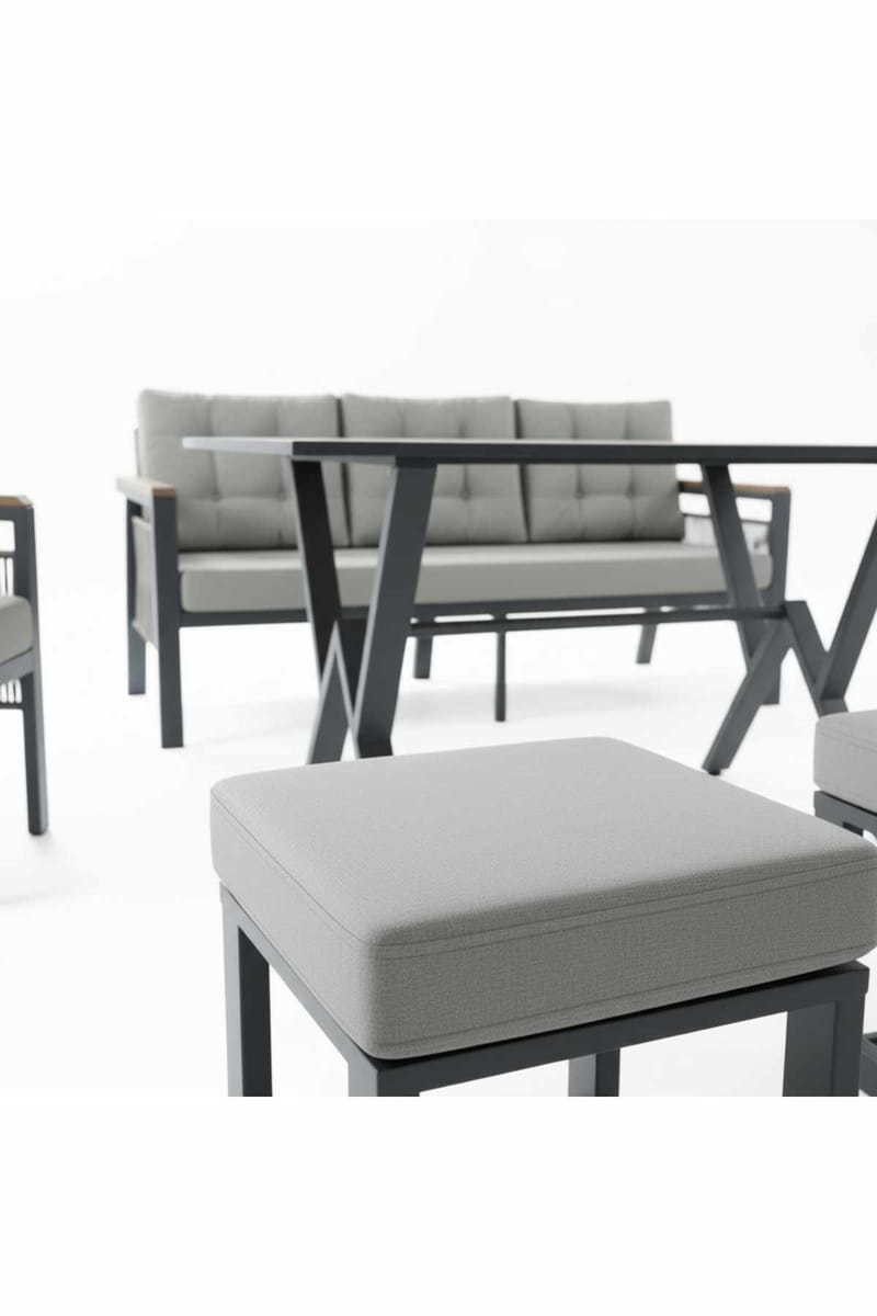 Haveloungesæt Atelier Del Sofa Lilyum 3+1+1+2 (170 x 78 x 60 cm) Grå - Havemøbler - Loungemøbler - Sofagrupper udendørs