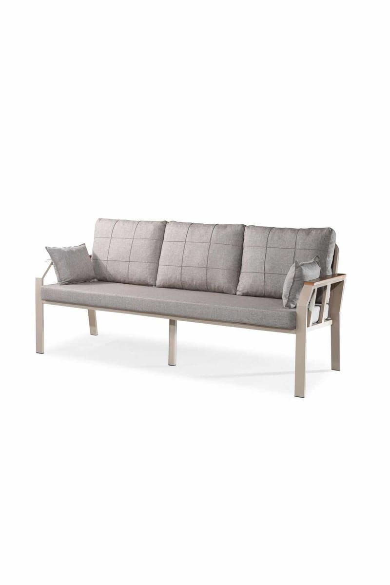 Haveloungesæt Atelier Del Sofa Nergiz 3+1+1 (200 x 78 x 58 cm) Mælkeagtig brun - Havemøbler - Loungemøbler - Sofagrupper udendørs