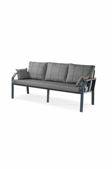 Haveloungesæt Atelier Del Sofa Nergiz 3+1+1 (200 x 78 x 58 cm) Mørkegrå - Mørkegrå - Havemøbler - Loungemøbler - Sofagrupper udendørs