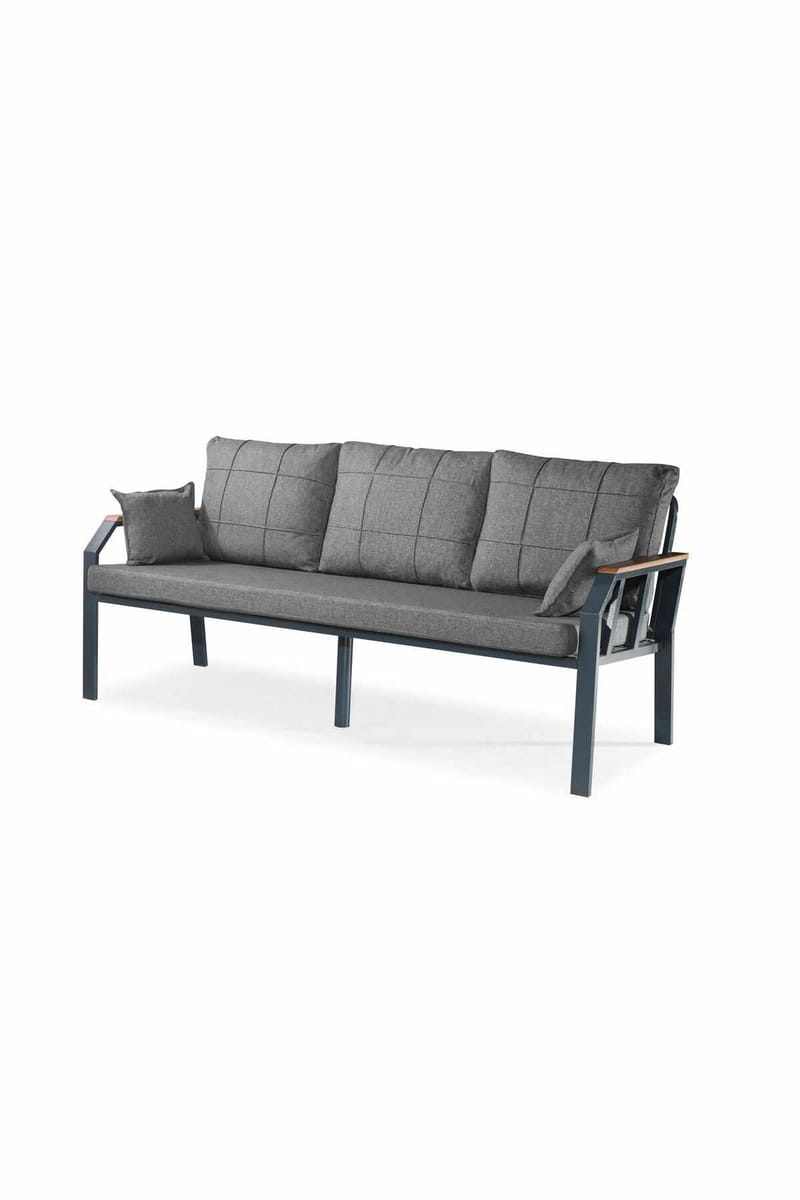 Haveloungesæt Atelier Del Sofa Nergiz 3+1+1 (200 x 78 x 58 cm) Mørkegrå - Havemøbler - Loungemøbler - Sofagrupper udendørs