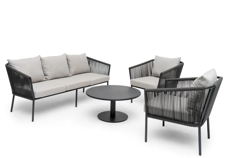 Hillerstorp Lersund udendørssofa sort/grå - Sort/Grå - Havemøbler - Loungemøbler - Loungesofaer