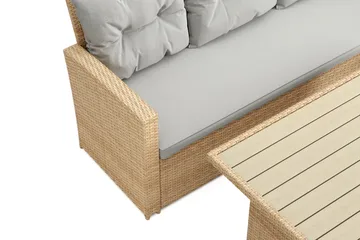 James loungesæt til udendørs brug – 5-personers sofasæt i polyrattan - Beige - Havemøbler - Loungemøbler - Sofagrupper udendørs