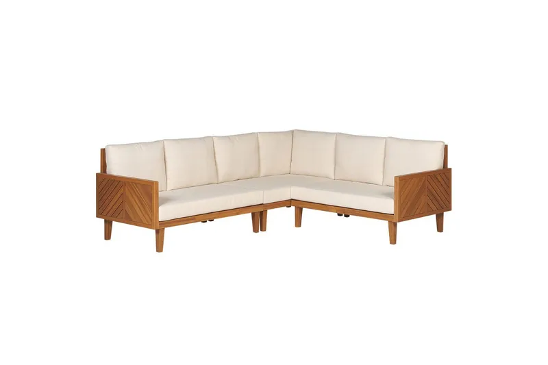 Loungegrupp Beliani Baratti 4-Sits Light wood||Beige - Havemøbler - Loungemøbler - Sofagrupper udendørs