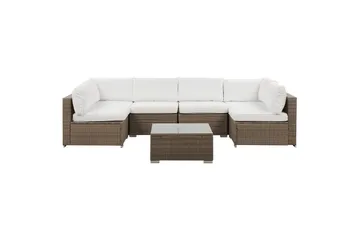 Loungegrupp Beliani Belvedere Brown||White - Havemøbler - Loungemøbler - Sofagrupper udendørs