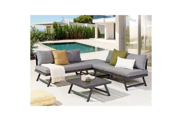 Loungegrupp Beliani Coccorino Grey||Black - Havemøbler - Loungemøbler - Sofagrupper udendørs