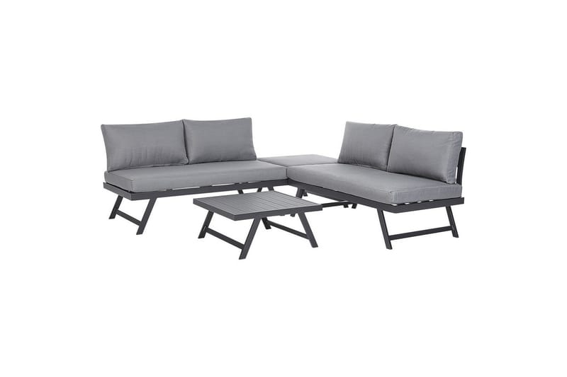 Loungegrupp Beliani Coccorino Grey||Black - Havemøbler - Loungemøbler - Sofagrupper udendørs