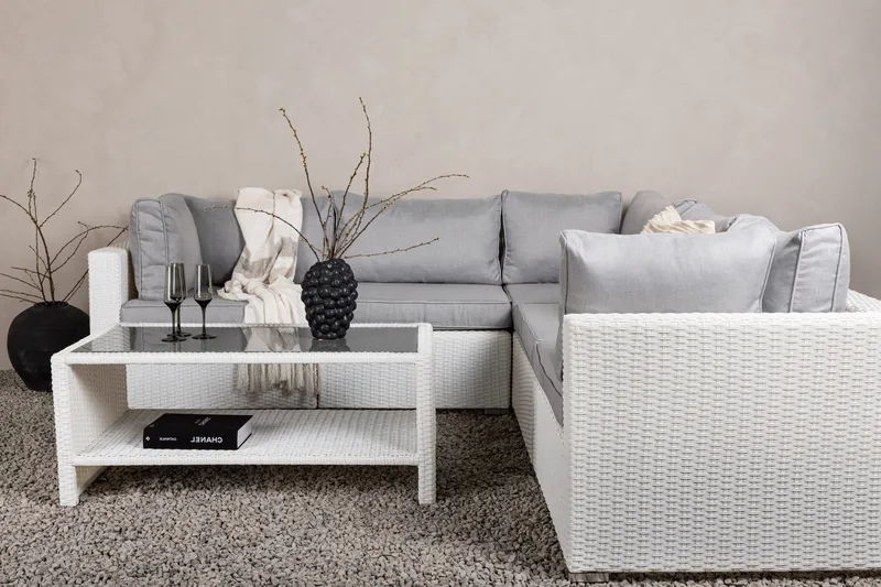 Amazon loungesofa til udendørs brug - Grå/hvid - Havemøbler - Loungemøbler - Loungesæt