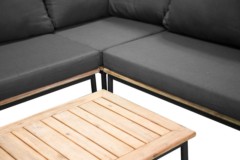 Andorra Hjørnesofa Sort/Grå - Venture Home - Altanmøbler - Sofagrupper udendørs - Loungesæt
