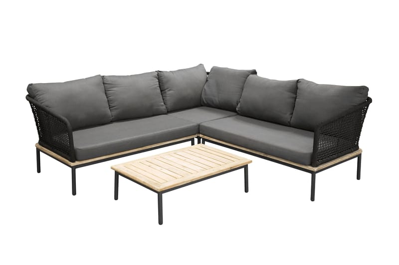 Andorra Hjørnesofa - Sort/Grå - Havemøbler - Loungemøbler - Loungesæt