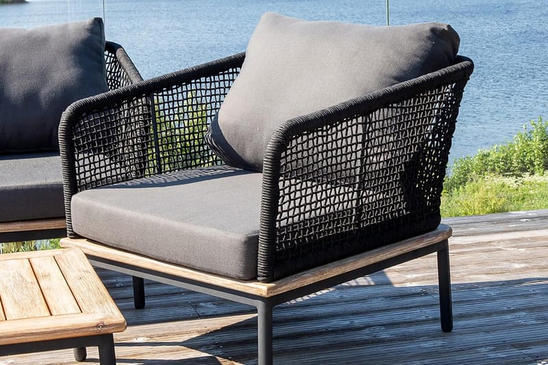 Andorra Loungesæt Sort/Grå - Venture Home - Altanmøbler - Sofagrupper udendørs - Loungesæt