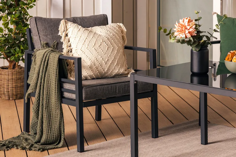 Ariany Sofagruppe - Sort/Grå - Havemøbler - Loungemøbler - Loungesæt