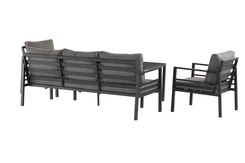 Ariany Sofagruppe - Sort/Grå - Havemøbler - Loungemøbler - Loungesæt