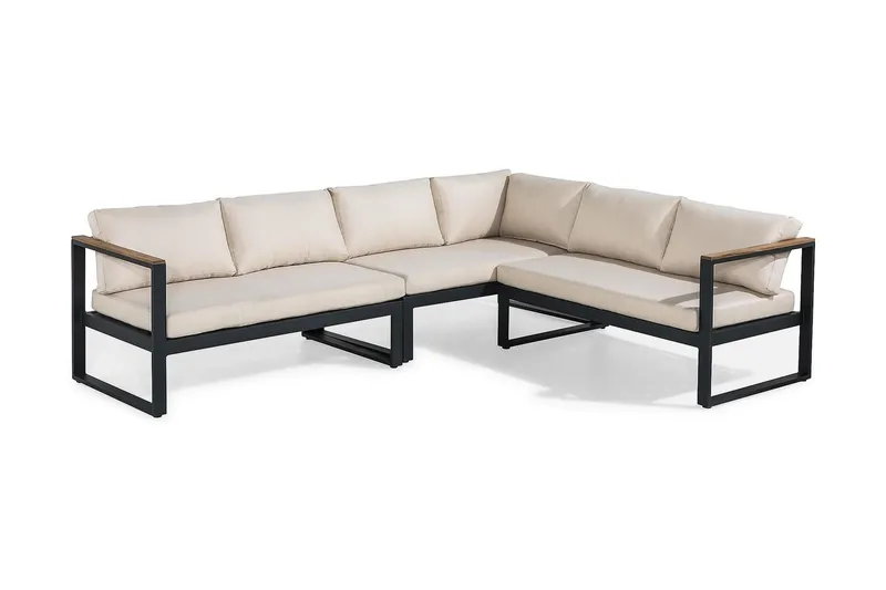 Aspvik Loungesæt - Sort/Teak - Havemøbler - Loungemøbler - Loungesæt