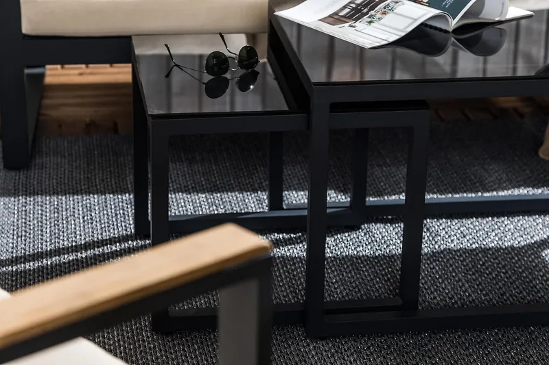 Aspvik Sofagruppe - Sort/Teak - Havemøbler - Loungemøbler - Loungesæt