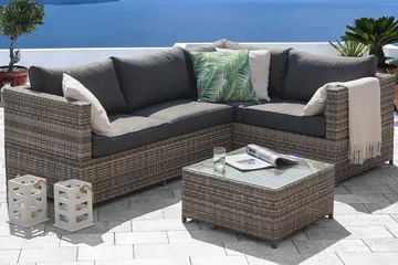 Avola Loungegruppe 212 cm - Grå - Havemøbler - Loungemøbler - Loungesæt