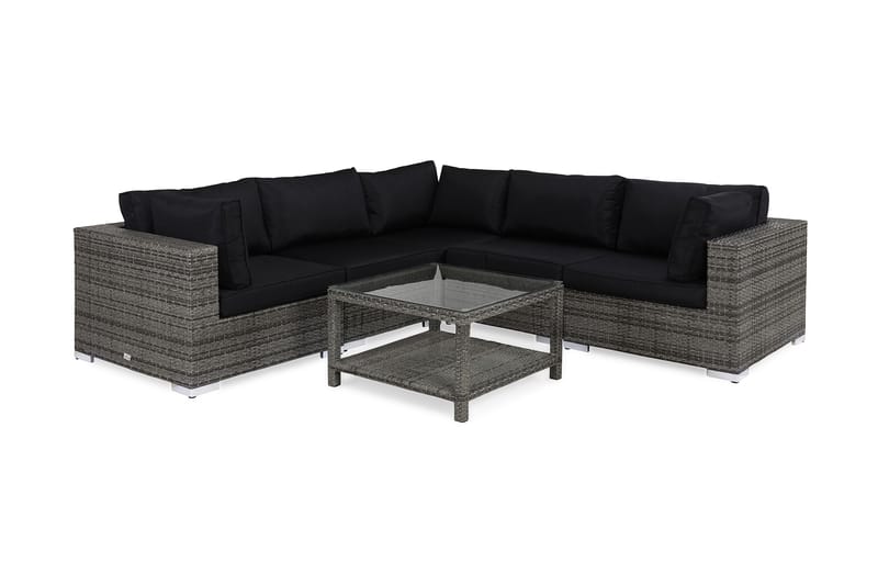 Bahamas 3h 2m 1 H-bord Grå - Polyrattan - Altanmøbler - Sofagrupper udendørs - Loungesæt