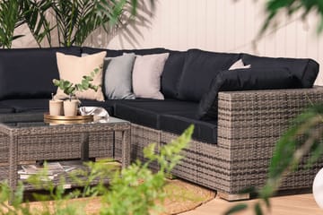Bahamas 3h 3m 1div 1 H-Bord Grå - Polyrattan - Have - Udendørs miljø - Altan & terrasse - Altanmøbler