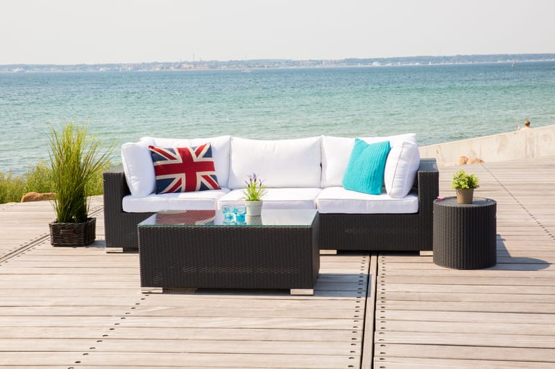 Bahamas Loungegrupp 3 Personers+Bord - Sort - Altanmøbler - Sofagrupper udendørs - Loungesæt