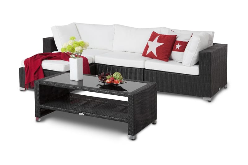 Bahamas Loungegrupp svart 4 - Polyrattan - Altanmøbler - Sofagrupper udendørs - Loungesæt