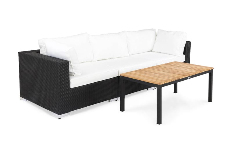 Bahamas Loungegrupp svart 4 - Polyrattan - Have - Udendørs miljø - Altan & terrasse - Altanmøbler