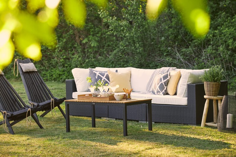 Bahamas Loungegrupp svart 4 - Polyrattan - Have - Udendørs miljø - Altan & terrasse - Altanmøbler