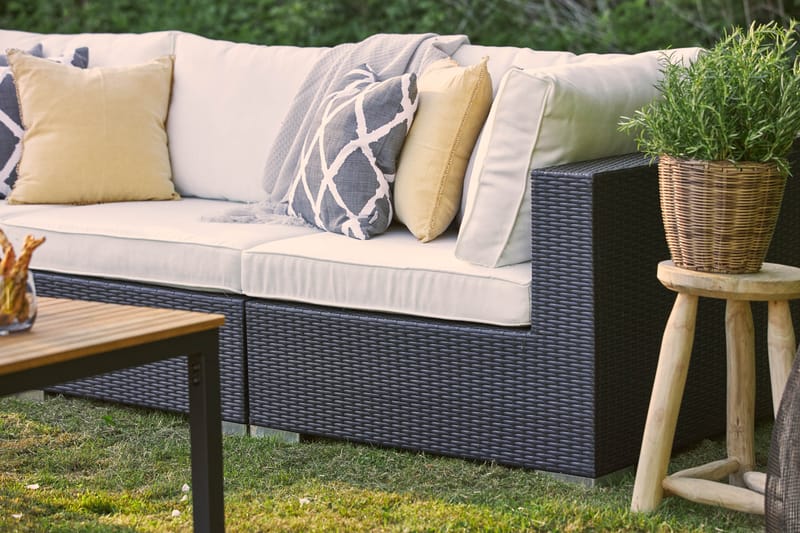 Bahamas Loungegrupp svart 4 - Polyrattan - Have - Udendørs miljø - Altan & terrasse - Altanmøbler