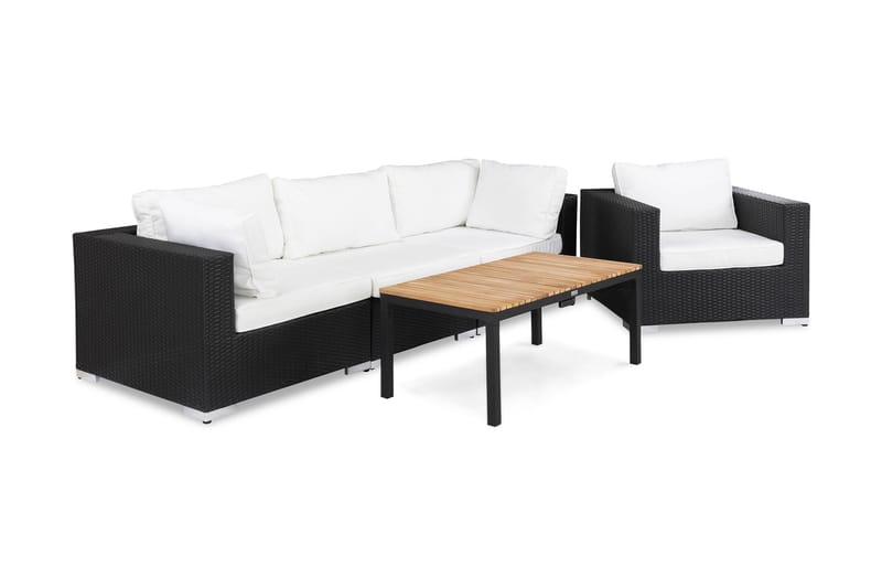 Bahamas Loungegrupp svart 4 - Polyrattan - Have - Udendørs miljø - Altan & terrasse - Altanmøbler