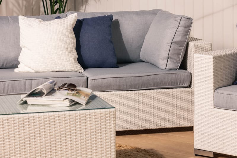 Bahamas Loungegrupp Vit 2 - Polyrattan - Have - Udendørs miljø - Altan & terrasse - Altanmøbler