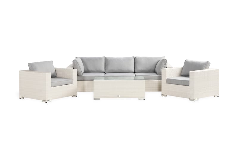 Bahamas Loungegrupp Vit 2 - Polyrattan - Have - Udendørs miljø - Altan & terrasse - Altanmøbler