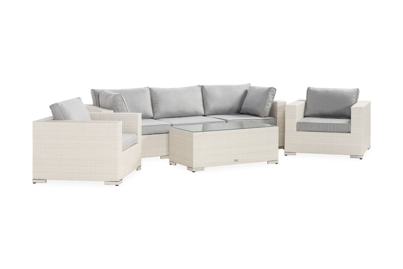 Bahamas Loungegrupp Vit 2 - Polyrattan - Have - Udendørs miljø - Altan & terrasse - Altanmøbler