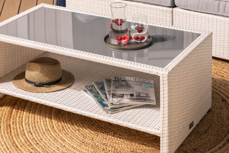Bahamas Loungegrupp Vit 4 - Polyrattan - Have - Udendørs miljø - Altan & terrasse - Altanmøbler