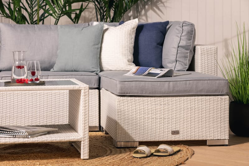 Bahamas Loungegrupp Vit 4 - Polyrattan - Have - Udendørs miljø - Altan & terrasse - Altanmøbler