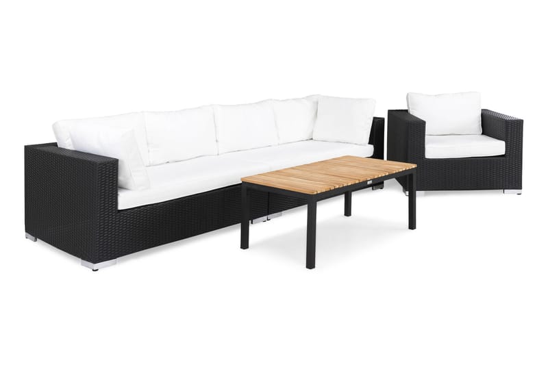 Bahamas Loungesæt 1 - Polyrattan sort - Sofagrupper udendørs - Loungesæt - Altanmøbler