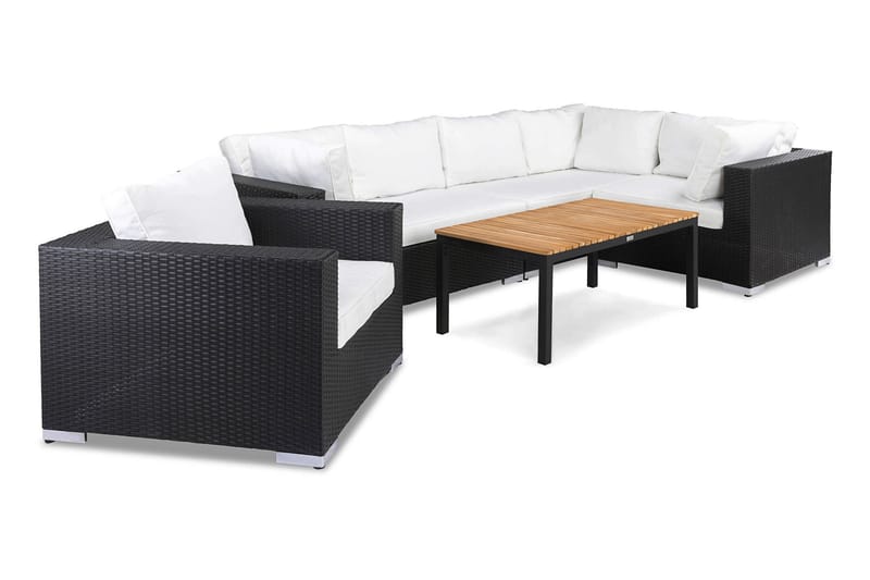 Bahamas Loungesæt 1 - Polyrattan Sort - Altanmøbler - Sofagrupper udendørs - Loungesæt