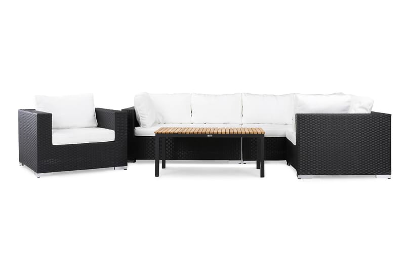 Bahamas Loungesæt 1 - Polyrattan Sort - Altanmøbler - Sofagrupper udendørs - Loungesæt