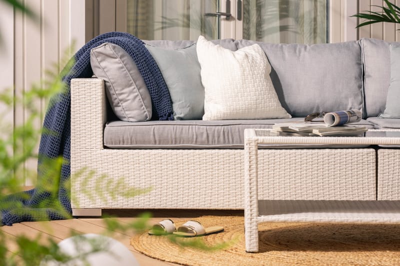 Bahamas Loungesæt 1 - Polyrattan Hvid - Have - Udendørs miljø - Altan & terrasse - Altanmøbler