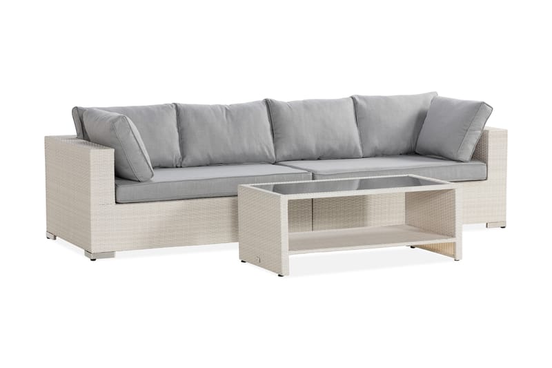 Bahamas Loungesæt 1 - Polyrattan Hvid - Have - Udendørs miljø - Altan & terrasse - Altanmøbler
