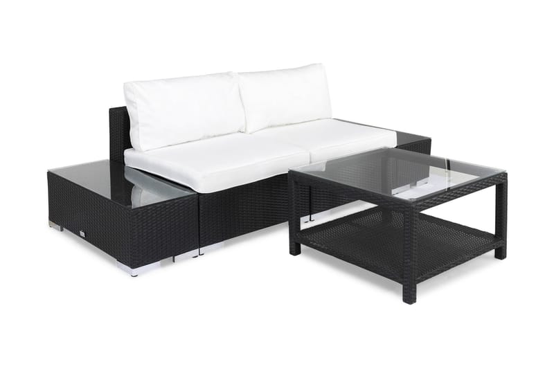 Bahamas Loungesæt 2 Pers 1 Bord 75x75 - 2 Ender Sort - Have - Udendørs miljø - Altan & terrasse - Altanmøbler