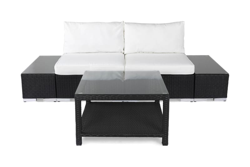 Bahamas Loungesæt 2 Pers 1 Bord 75x75 - 2 Ender Sort - Have - Udendørs miljø - Altan & terrasse - Altanmøbler