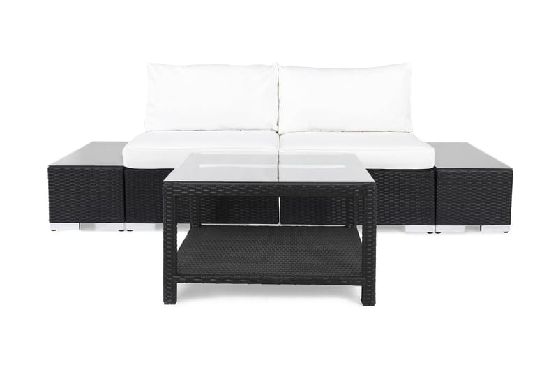 Bahamas Loungesæt 2 Pers 1 Bord 75x75 - 2 Ender Sort - Have - Udendørs miljø - Altan & terrasse - Altanmøbler