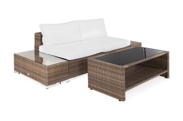 Bahamas Loungesæt 2 Pers 1 Bord m Hylde - Sort - Have - Udendørs miljø - Altan & terrasse - Altanmøbler