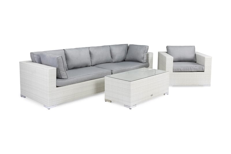 Bahamas Loungesæt 2 - Polyrattan Hvid - Have - Udendørs miljø - Altan & terrasse - Altanmøbler