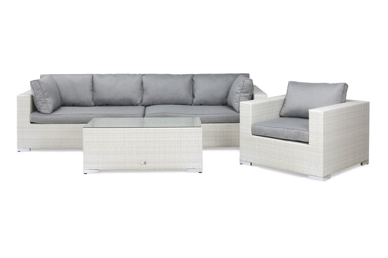 Bahamas Loungesæt 2 - Polyrattan Hvid - Have - Udendørs miljø - Altan & terrasse - Altanmøbler