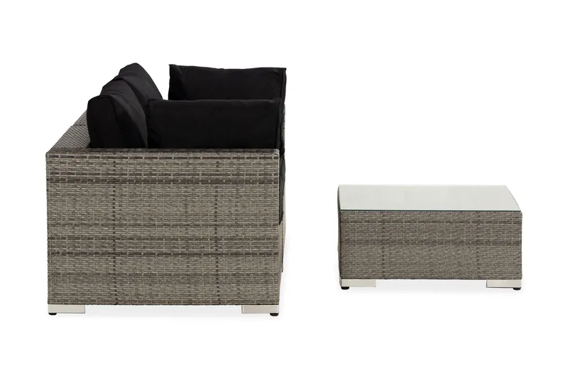 Bahamas Loungesæt 3 Personers+Bord - Grå - Have - Udendørs miljø - Altan & terrasse - Altanmøbler