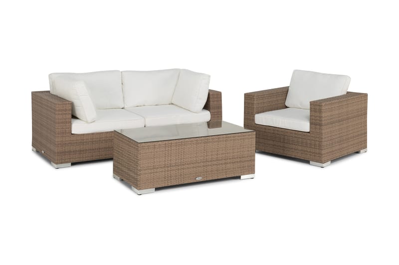 Bahamas Loungesæt 3 Personers + Bord - Sand - Sofagrupper udendørs - Loungesæt - Altanmøbler