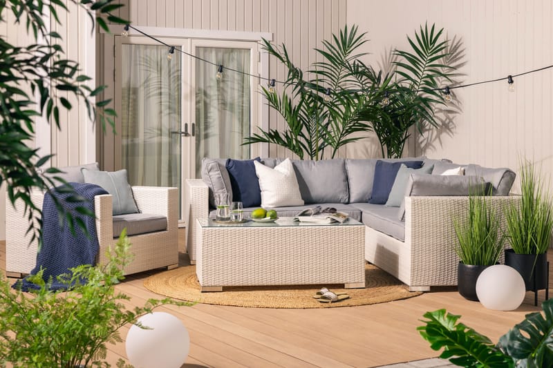 Bahamas Loungesæt 3 - Polyrattan Hvid - Have - Udendørs miljø - Altan & terrasse - Altanmøbler