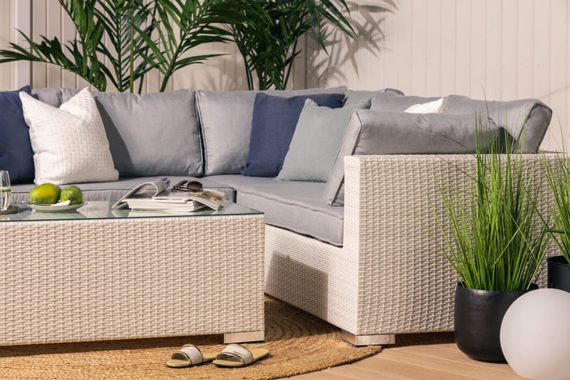 Bahamas Loungesæt 3 - Polyrattan Hvid - Have - Udendørs miljø - Altan & terrasse - Altanmøbler