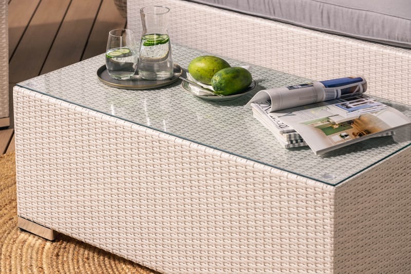Bahamas Loungesæt 3 - Polyrattan Hvid - Have - Udendørs miljø - Altan & terrasse - Altanmøbler