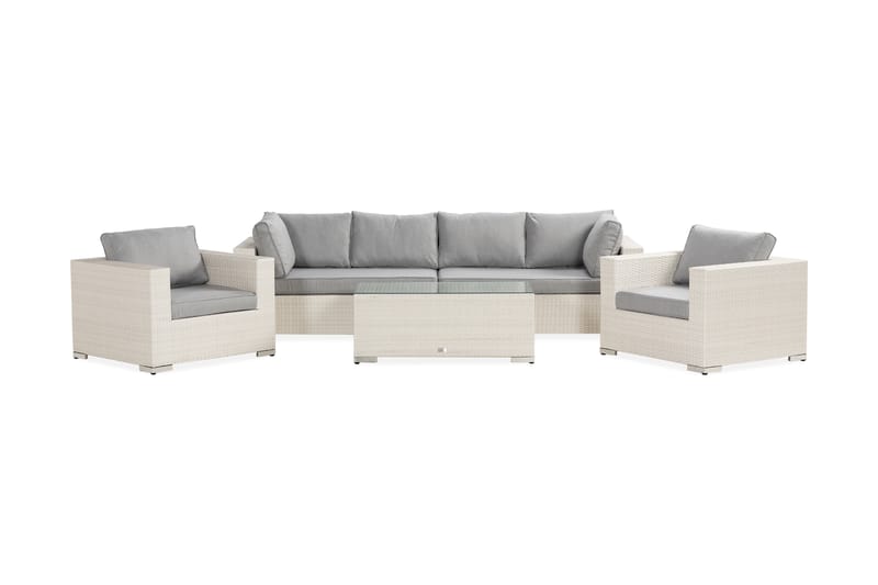 Bahamas Loungesæt 3 - Polyrattan Hvid - Have - Udendørs miljø - Altan & terrasse - Altanmøbler