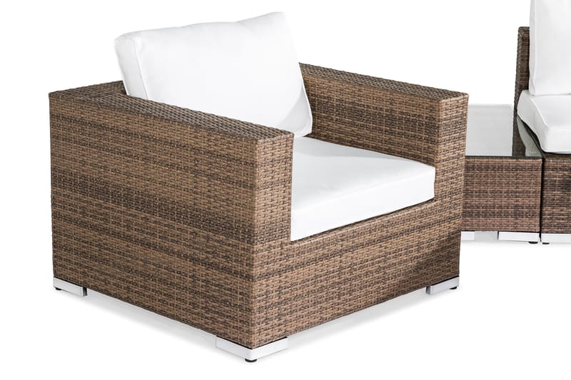 Bahamas Loungesæt 3-personers - Sand Bord Lænestol Ende - Altanmøbler - Sofagrupper udendørs - Loungesæt